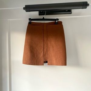 Camel colored Wool Autumn high waisted mini skirt by Chic Wish